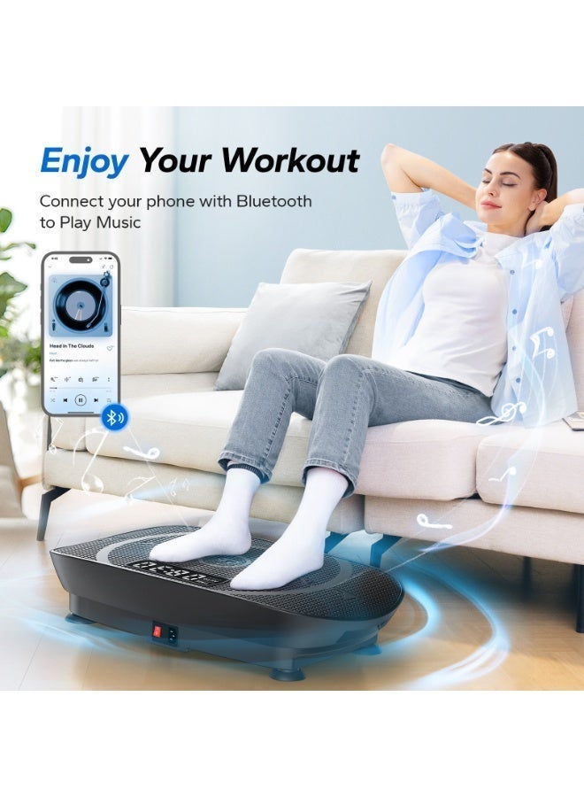MERACH Vibration Plate Exercise Machine, Whole Body Workout Equipment for Women, Bluetooth and Silicone Pedal, Vibration Plate with Auto Mode, Vibrate Fitness Platform for Home - Image 2